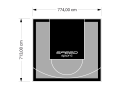 55M2/713X774CM SZARO-CZARNE BOISKO DO KOSZYKÓWKI SPEEDSPORT HEXA POWER PRO