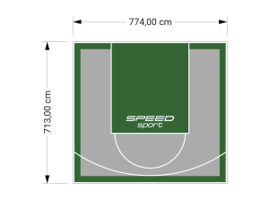 55M2/713X774CM SZARO-ZIELONE BOISKO DO KOSZYKÓWKI SPEEDSPORT HEXA POWER PRO