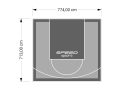 55M2/713X774CM SZARO-GRAFITOWE BOISKO DO KOSZYKÓWKI SPEEDSPORT HEXA POWER PRO