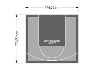 55M2/713X774CM SZARO-GRAFITOWE BOISKO DO KOSZYKÓWKI SPEEDSPORT HEXA POWER PRO
