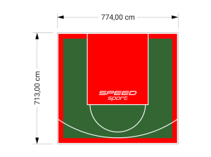 55M2/713X774CM ZIELONO-CZERWONE BOISKO DO KOSZYKÓWKI SPEEDSPORT HEXA POWER PRO