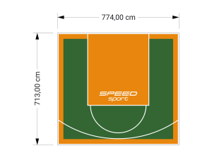 55M2/713X774CM ZIELONO-POMARAŃCZOWE BOISKO DO KOSZYKÓWKI SPEEDSPORT HEXA POWER PRO