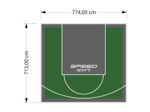 55M2/713X774CM ZIELONO-GRAFITOWE BOISKO DO KOSZYKÓWKI SPEEDSPORT HEXA POWER PRO