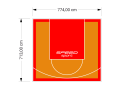55M2/713X774CM POMARAŃCZOWO-CZERWONE BOISKO DO KOSZYKÓWKI SPEEDSPORT HEXA POWER PRO