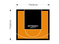 55M2/713X774CM POMARAŃCZOWO-CZARNE BOISKO DO KOSZYKÓWKI SPEEDSPORT HEXA POWER PRO
