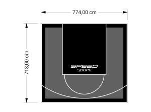 55M2/713X774CM GRAFITOWO-CZARNE BOISKO DO KOSZYKÓWKI SPEEDSPORT HEXA POWER PRO