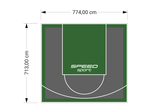 55M2/713X774CM GRAFITOWO-ZIELONE BOISKO DO KOSZYKÓWKI SPEEDSPORT HEXA POWER PRO