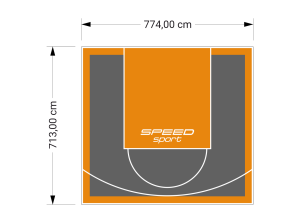 55M2/713X774CM GRAFITOWO-POMARAŃCZOWE BOISKO DO KOSZYKÓWKI SPEEDSPORT HEXA POWER PRO