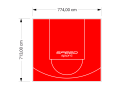 55M2/713X774CM CZERWONE BOISKO DO KOSZYKÓWKI SPEEDSPORT HEXA POWER PRO
