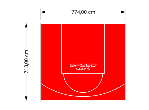 55M2/713X774CM CZERWONE BOISKO DO KOSZYKÓWKI SPEEDSPORT HEXA POWER PRO