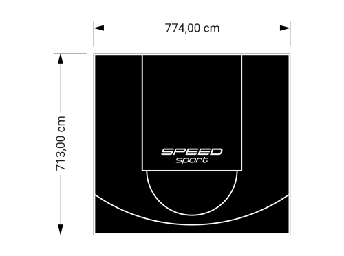 55M2/713X774CM CZARNE BOISKO DO KOSZYKÓWKI SPEEDSPORT HEXA POWER PRO