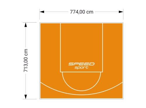 55M2/713X774CM POMARAŃCZOWE BOISKO DO KOSZYKÓWKI SPEEDSPORT HEXA POWER PRO