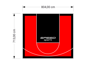 57M2/713X804CM CZERWONO-CZARNE BOISKO DO KOSZYKÓWKI SPEEDSPORT HEXA POWER PRO