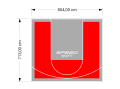 57M2/713X804CM CZERWONO-SZARE BOISKO DO KOSZYKÓWKI SPEEDSPORT HEXA POWER PRO