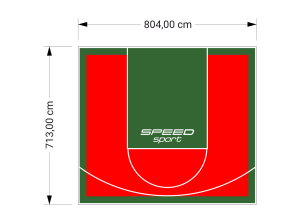 57M2/713X804CM CZERWONO-ZIELONE BOISKO DO KOSZYKÓWKI SPEEDSPORT HEXA POWER PRO