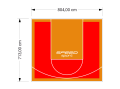 57M2/713X804CM CZERWONO-POMARAŃCZOWE BOISKO DO KOSZYKÓWKI SPEEDSPORT HEXA POWER PRO