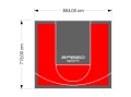 57M2/713X804CM CZERWONO-GRAFITOWE BOISKO DO KOSZYKÓWKI SPEEDSPORT HEXA POWER PRO