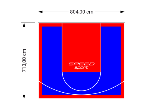 57M2/713X804CM NIEBIESKO-CZERWONE BOISKO DO KOSZYKÓWKI SPEEDSPORT HEXA POWER PRO