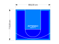 57M2/713X804CM NIEBIESKO-BŁĘKITNE BOISKO DO KOSZYKÓWKI SPEEDSPORT HEXA POWER PRO