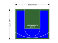 57M2/713X804CM NIEBIESKO-ZIELONE BOISKO DO KOSZYKÓWKI SPEEDSPORT HEXA POWER PRO