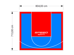 57M2/713X804CM BŁĘKITNO-CZERWONE BOISKO DO KOSZYKÓWKI SPEEDSPORT HEXA POWER PRO