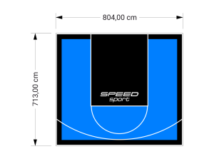57M2/713X804CM BŁĘKITNO-CZARNE BOISKO DO KOSZYKÓWKI SPEEDSPORT HEXA POWER PRO