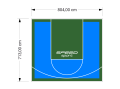 57M2/713X804CM BŁĘKITNO-ZIELONE BOISKO DO KOSZYKÓWKI SPEEDSPORT HEXA POWER PRO