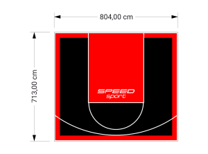 57M2/713X804CM CZARNO-CZERWONE BOISKO DO KOSZYKÓWKI SPEEDSPORT HEXA POWER PRO