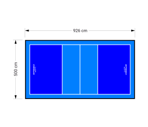 46M2/926x500CM NIEBIESKO-BŁĘKITNE BOISKO DO SIATKÓWKI SPEEDSPORT HEXA POWER PRO