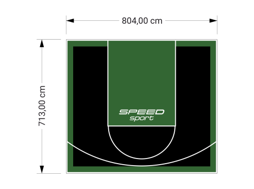 57M2/713X804CM CZARNO-ZIELONE BOISKO DO KOSZYKÓWKI SPEEDSPORT HEXA POWER PRO