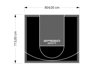 57M2/713X804CM CZARNO-GRAFITOWE BOISKO DO KOSZYKÓWKI SPEEDSPORT HEXA POWER PRO