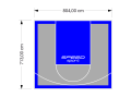 57M2/713X804CM SZARO-NIEBIESKIE BOISKO DO KOSZYKÓWKI SPEEDSPORT HEXA POWER PRO