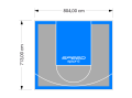 57M2/713X804CM SZARO-BŁĘKITNE BOISKO DO KOSZYKÓWKI SPEEDSPORT HEXA POWER PRO