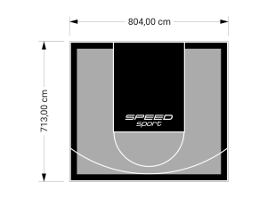 57M2/713X804CM SZARO-CZARNE BOISKO DO KOSZYKÓWKI SPEEDSPORT HEXA POWER PRO