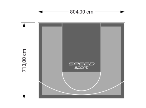 57M2/713X804CM SZARO-GRAFITOWE BOISKO DO KOSZYKÓWKI SPEEDSPORT HEXA POWER PRO