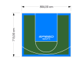 57M2/713X804CM ZIELONO-BŁĘKITNE BOISKO DO KOSZYKÓWKI SPEEDSPORT HEXA POWER PRO