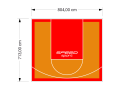 57M2/713X804CM POMARAŃCZOWO-CZERWONE BOISKO DO KOSZYKÓWKI SPEEDSPORT HEXA POWER PRO