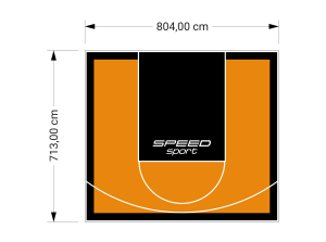 57M2/713X804CM POMARAŃCZOWO-CZARNE BOISKO DO KOSZYKÓWKI SPEEDSPORT HEXA POWER PRO