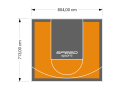57M2/713X804CM POMARAŃCZOWO-GRAFITOWE BOISKO DO KOSZYKÓWKI SPEEDSPORT HEXA POWER PRO