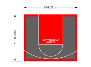 57M2/713X804CM GRAFITOWO-CZERWONE BOISKO DO KOSZYKÓWKI SPEEDSPORT HEXA POWER PRO
