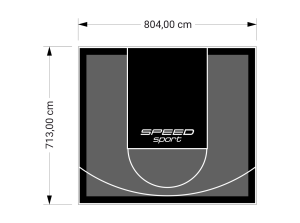 57M2/713X804CM GRAFITOWO-CZARNE BOISKO DO KOSZYKÓWKI SPEEDSPORT HEXA POWER PRO