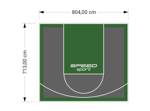 57M2/713X804CM GRAFITOWO-ZIELONE BOISKO DO KOSZYKÓWKI SPEEDSPORT HEXA POWER PRO
