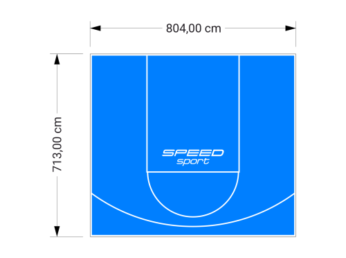 57M2/713X804CM BŁĘKITNE BOISKO DO KOSZYKÓWKI SPEEDSPORT HEXA POWER PRO