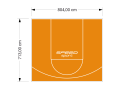 57M2/713X804CM POMARAŃCZOWE BOISKO DO KOSZYKÓWKI SPEEDSPORT HEXA POWER PRO