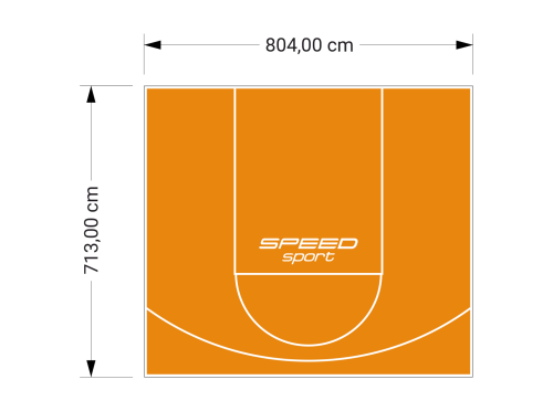 57M2/713X804CM POMARAŃCZOWE BOISKO DO KOSZYKÓWKI SPEEDSPORT HEXA POWER PRO