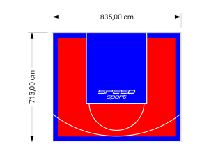 60M2/713X835CM CZERWONO-NIEBIESKIE BOISKO DO KOSZYKÓWKI SPEEDSPORT HEXA POWER PRO