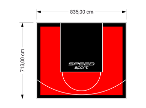 60M2/713X835CM CZERWONO-CZARNE BOISKO DO KOSZYKÓWKI SPEEDSPORT HEXA POWER PRO