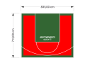 60M2/713X835CM CZERWONO-ZIELONE BOISKO DO KOSZYKÓWKI SPEEDSPORT HEXA POWER PRO