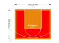60M2/713X835CM CZERWONO-POMARAŃCZOWE BOISKO DO KOSZYKÓWKI SPEEDSPORT HEXA POWER PRO