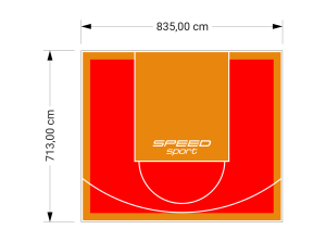 60M2/713X835CM CZERWONO-POMARAŃCZOWE BOISKO DO KOSZYKÓWKI SPEEDSPORT HEXA POWER PRO